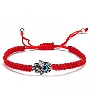 Bracelet fil rouge - main de Fatma et Oeil